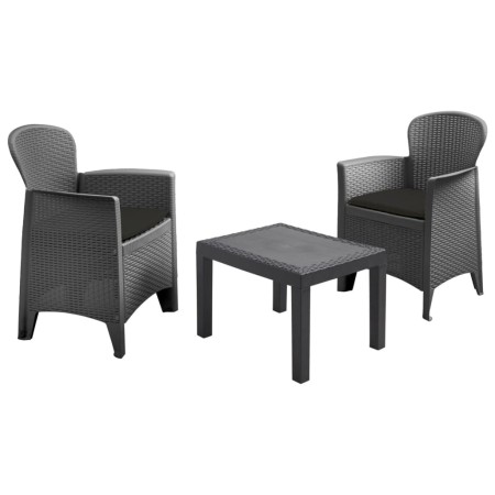 ProGarden Set de muebles de jardín Akita 3 pzas cojines gris antracita de ProGarden, Conjuntos de jardín - Ref: Foro24-442181...