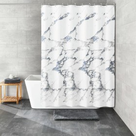 Kleine Wolke Shower curtain Marble white and gray 180x200 cm by Kleine Wolke, shower curtains - Ref: Foro24-442346, Price: 36...