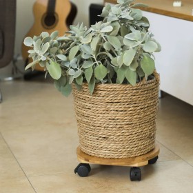 Nature Plant stand with wheels round BPC brown Ø30 cm by Nature, Pot stands - Ref: Foro24-446403, Price: 29,15 €, Discount: %