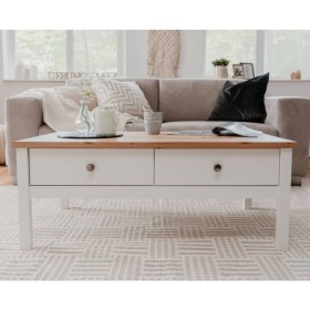 Finori Bergen 56A white and handmade oak coffee table by Finori, Coffee table - Ref: Foro24-443233, Price: 215,99 €, Discount: %