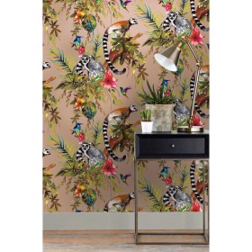 DUTCH WALLCOVERINGS Lemur-Tapete Roségold von DUTCH WALLCOVERINGS, Bemaltes Papier - Ref: Foro24-442556, Preis: 29,99 €, Raba...