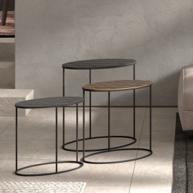 Rousseau Side Table Set 3 Pieces Tanto Black and Gold Metal by Rousseau, Side tables - Ref: Foro24-442855, Price: 164,49 €, D...