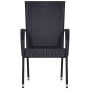 3-Piece Black Synthetic Rattan Garden Dining Set by vidaXL, Garden sets - Ref: Foro24-3072482, Price: 223,20 €, Discount: %