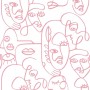 Noordwand Tapete Friends&Coffee Line Art Faces weiß und rosa von Noordwand, Bemaltes Papier - Ref: Foro24-444843, Preis: 37,2...