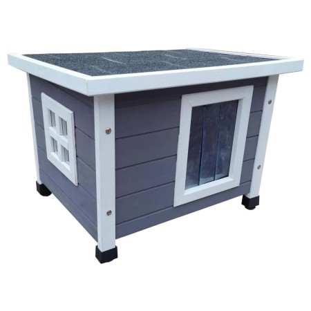 @Pet Outdoor house for cats in gray and white wood 57x45x43 cm by @Pet, Cat furniture - Ref: Foro24-443050, Price: 67,59 €, D...