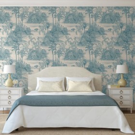 DUTCH WALLCOVERINGS Beige and light blue Tropical wallpaper by DUTCH WALLCOVERINGS, Painted paper - Ref: Foro24-442566, Price...