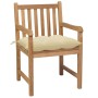 Garden chairs with cushions 4 pcs cream white teak wood by vidaXL, Garden chairs - Ref: Foro24-3073021, Price: 551,30 €, Disc...