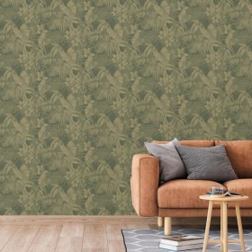 DUTCH WALLCOVERINGS Green and Gold Joelle Wallpaper by DUTCH WALLCOVERINGS, Painted paper - Ref: Foro24-442582, Price: 28,99 ...