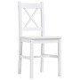 7-piece white pine wood dining set by vidaXL, Furniture sets for kitchens and dining rooms - Ref: Foro24-283375, Price: 406,9...