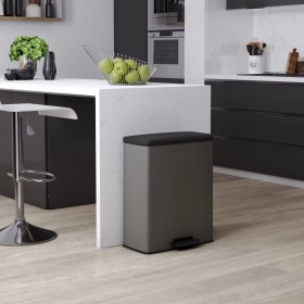 Curver Deco Pedal Bin Rectangular Cool Gray 65 L by Curver, Garbage cans and trash cans - Ref: Foro24-443821, Price: 87,99 €,...