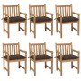 Garden chairs 6 pcs solid teak wood with taupe gray cushions by vidaXL, Garden chairs - Ref: Foro24-3073054, Price: 824,62 €,...