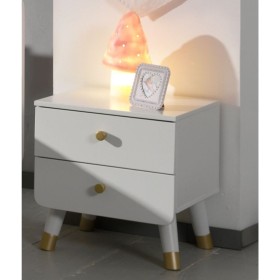 Vipack Billy nightstand 2 drawers satin white wood by Vipack, Nightstands - Ref: Foro24-442692, Price: 168,99 €, Discount: %