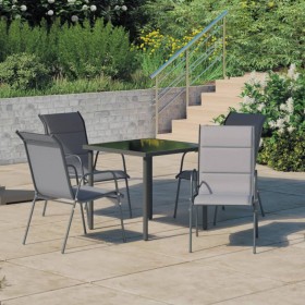 5-piece garden dining set in anthracite grey steel by vidaXL, Garden sets - Ref: Foro24-3072525, Price: 258,99 €, Discount: %