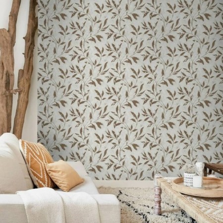 DUTCH WALLCOVERINGS Beige and brown Leafs wallpaper by DUTCH WALLCOVERINGS, Painted paper - Ref: Foro24-442598, Price: 26,40 ...