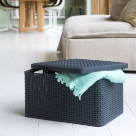 Curver Storage box with lid Style L metallic silver 30 l by Curver, Storage baskets - Ref: Foro24-443863, Price: 40,06 €, Dis...