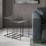 Rousseau 2-piece Ospera black and gray metal side table set