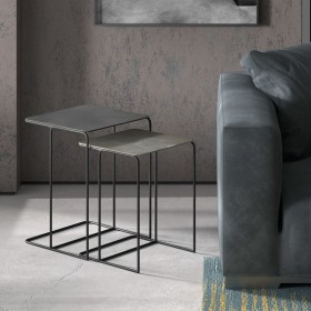 Rousseau 2-piece Ospera black and gray metal side table set by Rousseau, Side tables - Ref: Foro24-442851, Price: 122,44 €, D...