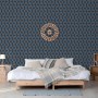 DUTCH WALLCOVERINGS Geometric blue and gold wallpaper by DUTCH WALLCOVERINGS, Painted paper - Ref: Foro24-442592, Price: 35,8...