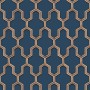 DUTCH WALLCOVERINGS Geometrische blaue und goldene Tapete von DUTCH WALLCOVERINGS, Bemaltes Papier - Ref: Foro24-442592, Prei...