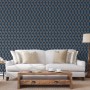 DUTCH WALLCOVERINGS Geometrische blaue und goldene Tapete von DUTCH WALLCOVERINGS, Bemaltes Papier - Ref: Foro24-442592, Prei...