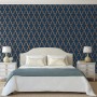 DUTCH WALLCOVERINGS Geometrische blaue und goldene Tapete von DUTCH WALLCOVERINGS, Bemaltes Papier - Ref: Foro24-442592, Prei...