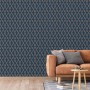 DUTCH WALLCOVERINGS Geometrische blaue und goldene Tapete von DUTCH WALLCOVERINGS, Bemaltes Papier - Ref: Foro24-442592, Prei...