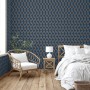 DUTCH WALLCOVERINGS Geometrische blaue und goldene Tapete von DUTCH WALLCOVERINGS, Bemaltes Papier - Ref: Foro24-442592, Prei...