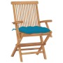 Garden chairs 8 units teak wood with light blue cushions by vidaXL, Garden chairs - Ref: Foro24-3072908, Price: 642,73 €, Dis...