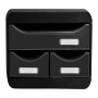 Exacompta Schwarzes Schreibtischschubladenset mit 3 glänzenden Schubladen