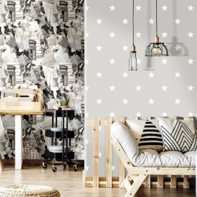 Noordwand Papel pintado Friends&Coffee Little Stars gris oscuro blanco de Noordwand, Papel pintado - Ref: Foro24-444860, Prec...