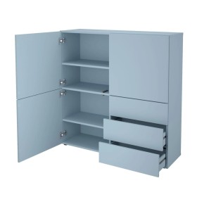 FMD Armario con 3 cajones y 3 puertas azul 99x31,5x101,2 cm de FMD, Cajoneras - Ref: Foro24-444218, Precio: 258,99 €, Descuen...