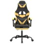 Gaming chair with footrest black gold synthetic leather by vidaXL, Gaming chairs - Ref: Foro24-3143856, Price: 122,54 €, Disc...