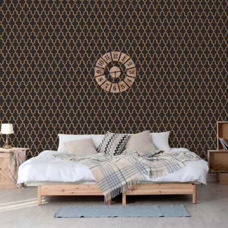 DUTCH WALLCOVERINGS Black and Gold Geometric Wallpaper by DUTCH WALLCOVERINGS, Painted paper - Ref: Foro24-442591, Price: 36,...