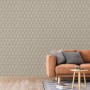 DUTCH WALLCOVERINGS Gold and Green Geometric Wallpaper