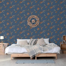 DUTCH WALLCOVERINGS Dark blue and bronze Flower wallpaper by DUTCH WALLCOVERINGS, Painted paper - Ref: Foro24-442588, Price: ...