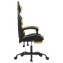 Silla gaming con reposapiés cuero sintético negro dorado de vidaXL, Sillones para videojuegos - Ref: Foro24-3143856, Precio: ...