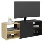 FMD TV cabinet with 2 open compartments black and oak by FMD, TV Furniture - Ref: Foro24-444232, Price: 153,07 €, Discount: %