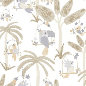 Noordwand Papel pintado Mondo baby Animals Birds Trees blanco y beige de Noordwand, Papel pintado - Ref: Foro24-444872, Preci...