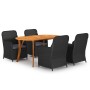 Juego de comedor para jardín 5 piezas negro de vidaXL, Conjuntos de jardín - Ref: Foro24-3072031, Precio: 780,14 €, Descuento: %