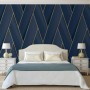 DUTCH WALLCOVERINGS Blue and Gold Geometric Wallpaper by DUTCH WALLCOVERINGS, Painted paper - Ref: Foro24-442574, Price: 37,8...