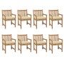 Garden chairs 8 pcs solid teak wood white cream cushions by vidaXL, Garden chairs - Ref: Foro24-3073075, Price: 1,00 €, Disco...