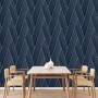 DUTCH WALLCOVERINGS Blue and Gold Geometric Wallpaper by DUTCH WALLCOVERINGS, Painted paper - Ref: Foro24-442574, Price: 37,8...