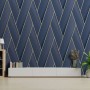 DUTCH WALLCOVERINGS Blue and Gold Geometric Wallpaper by DUTCH WALLCOVERINGS, Painted paper - Ref: Foro24-442574, Price: 37,8...