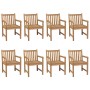 Garden chairs 8 pcs solid teak wood white cream cushions by vidaXL, Garden chairs - Ref: Foro24-3073075, Price: 1,00 €, Disco...