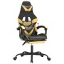 Gaming-Stuhl mit Fußstütze aus schwarzgoldenem Kunstleder von vidaXL, Gaming-Stühle - Ref: Foro24-3143856, Preis: 122,54 €, R...