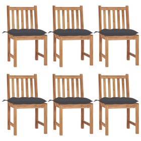 Garden chairs 6 units solid teak wood with cushions by vidaXL, Garden chairs - Ref: Foro24-3073130, Price: 626,91 €, Discount: %