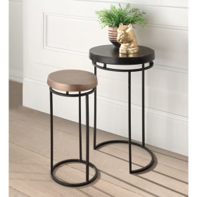 Rousseau Side Table Set 2 Pieces Cameo Black and Gold Metal by Rousseau, Side tables - Ref: Foro24-442857, Price: 118,99 €, D...