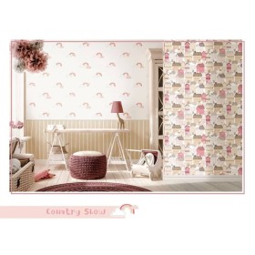 Noordwand Wallpaper Mondo baby Rainbows white and pink by Noordwand, Painted paper - Ref: Foro24-444883, Price: 35,99 €, Disc...