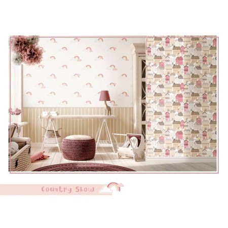 Noordwand Wallpaper Mondo baby Rainbows white and pink by Noordwand, Painted paper - Ref: Foro24-444883, Price: 35,99 €, Disc...