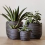 Capi Nature Rib Vase Set 4 Pieces Anthracite Gray by Capi, Pots and planters - Ref: Foro24-445508, Price: 45,99 €, Discount: %